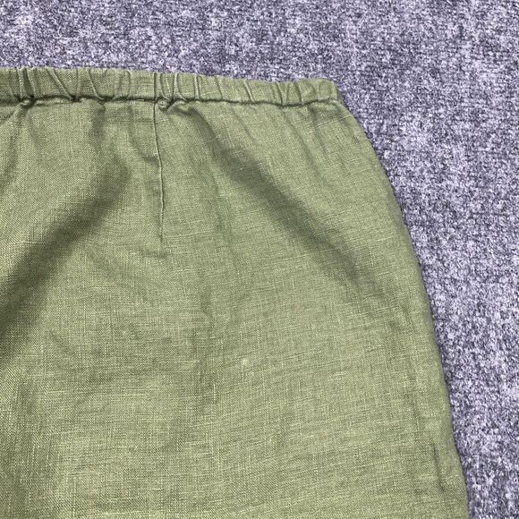 JM Collection Pants Womens Size 14 Green Cropped Wide leg Linen - Picture 10 of 12